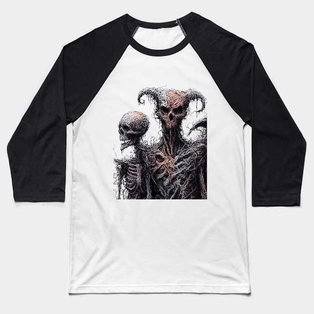 Whispers of the Halloween Quill Baseball T-Shirt by AmazinfArt